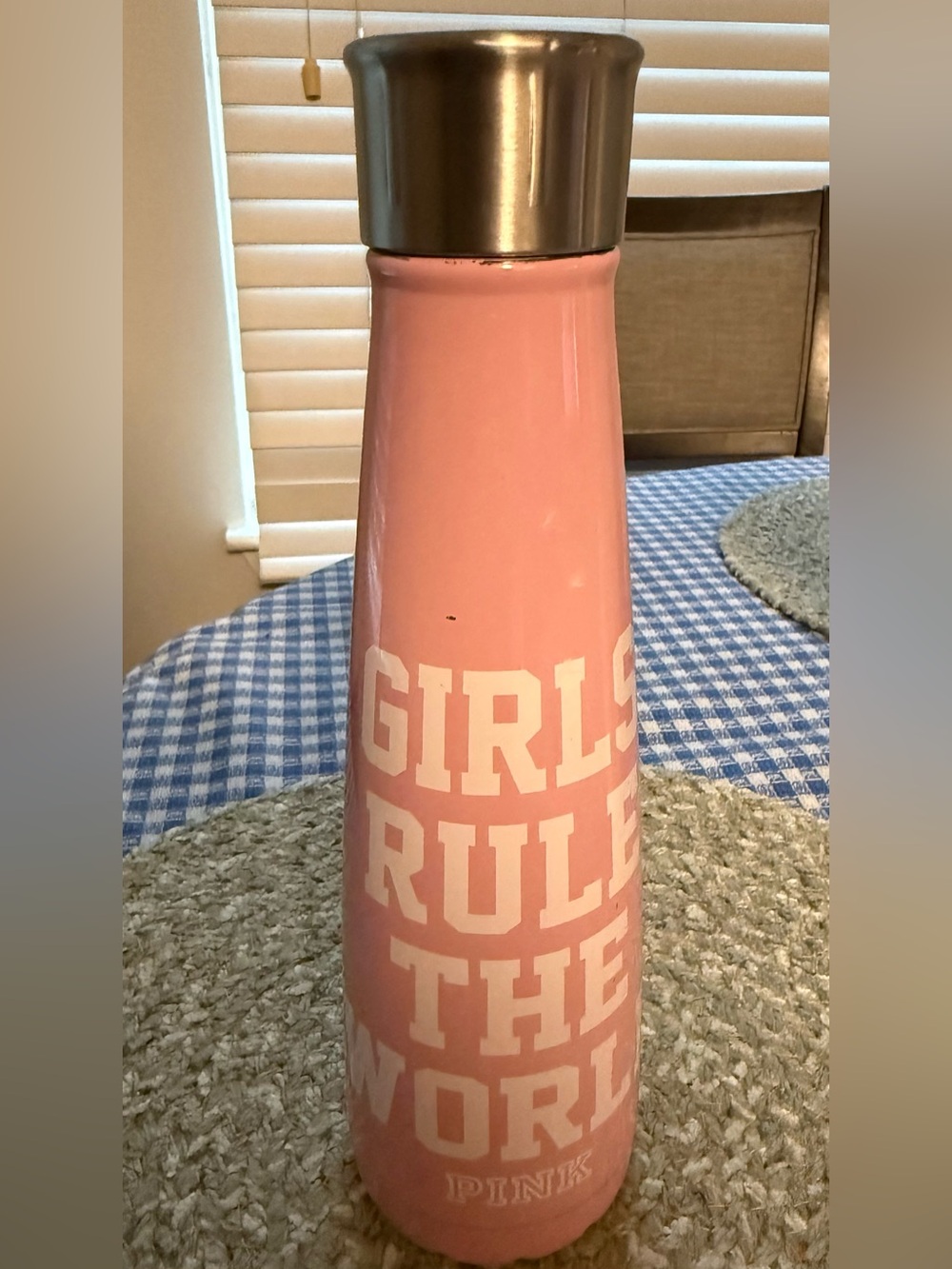 PINK Victoria's Secret Pink Insulated Bottle with Silver Cap